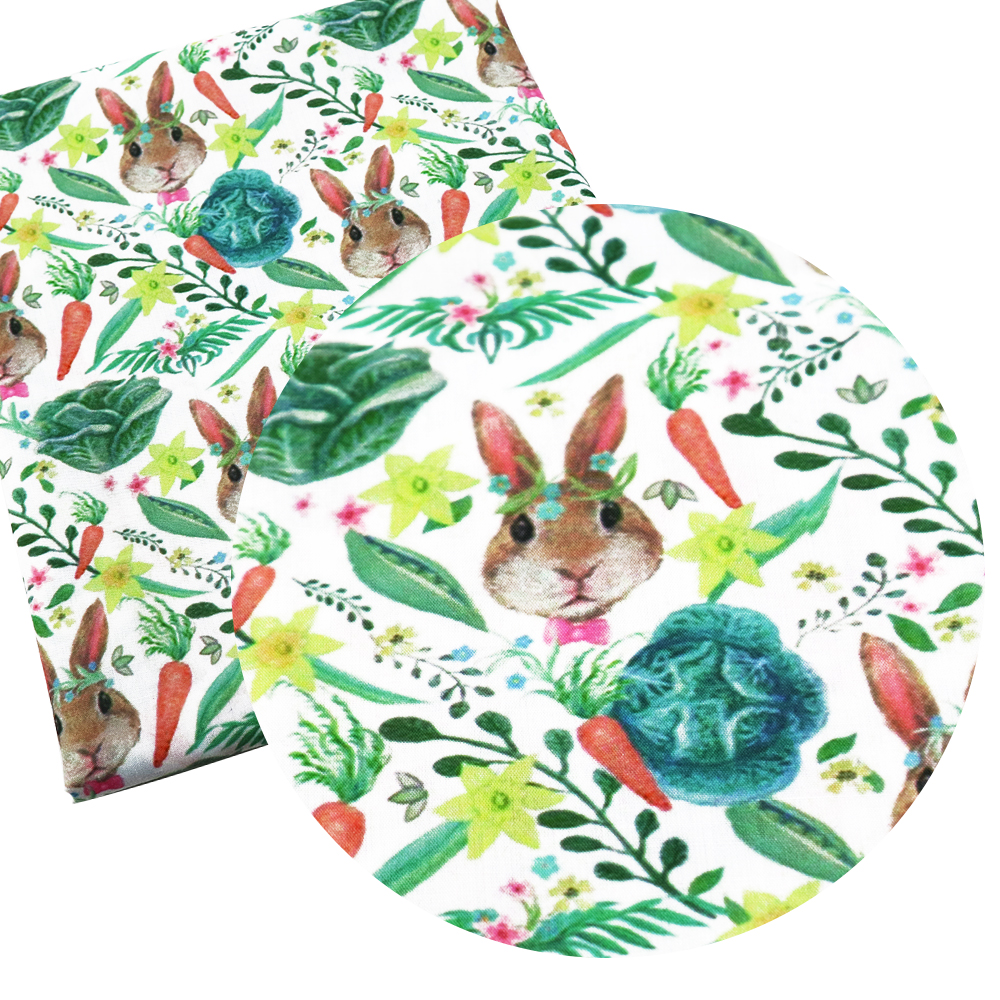 50*140CM Ostern Bunny Druck Stoff Polyester CottonDIY Handgemachte Textil Nähen Patchwork Für Taschen Kleid Tischdecke, c3140