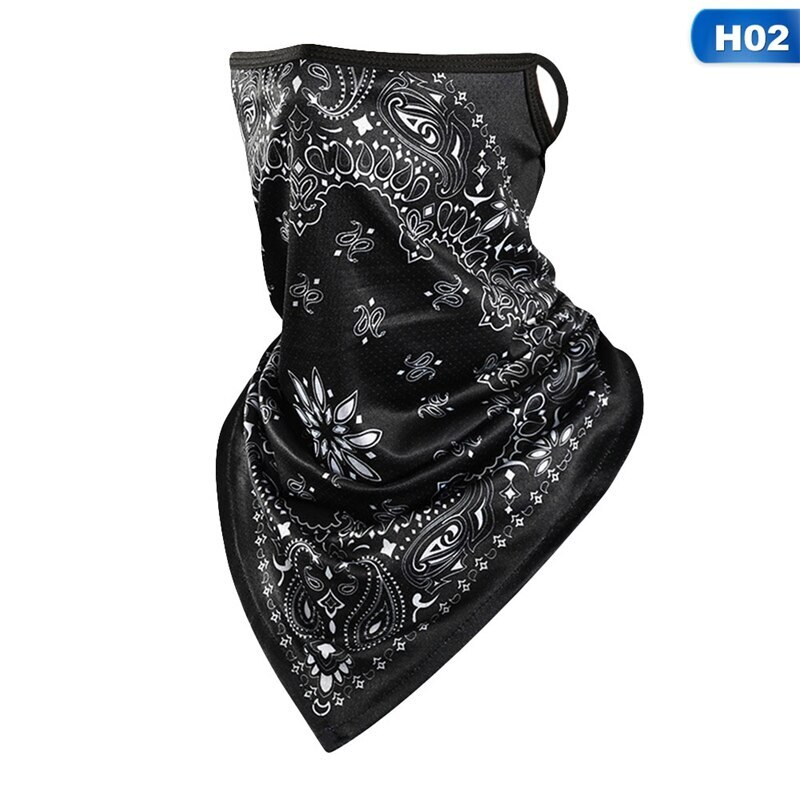 Cyclisme en plein air Bandana vélo moto équitation hors route saleté vélo tête écharpe glace soie cou couverture accrocher oreille Triangle masque facial: 02