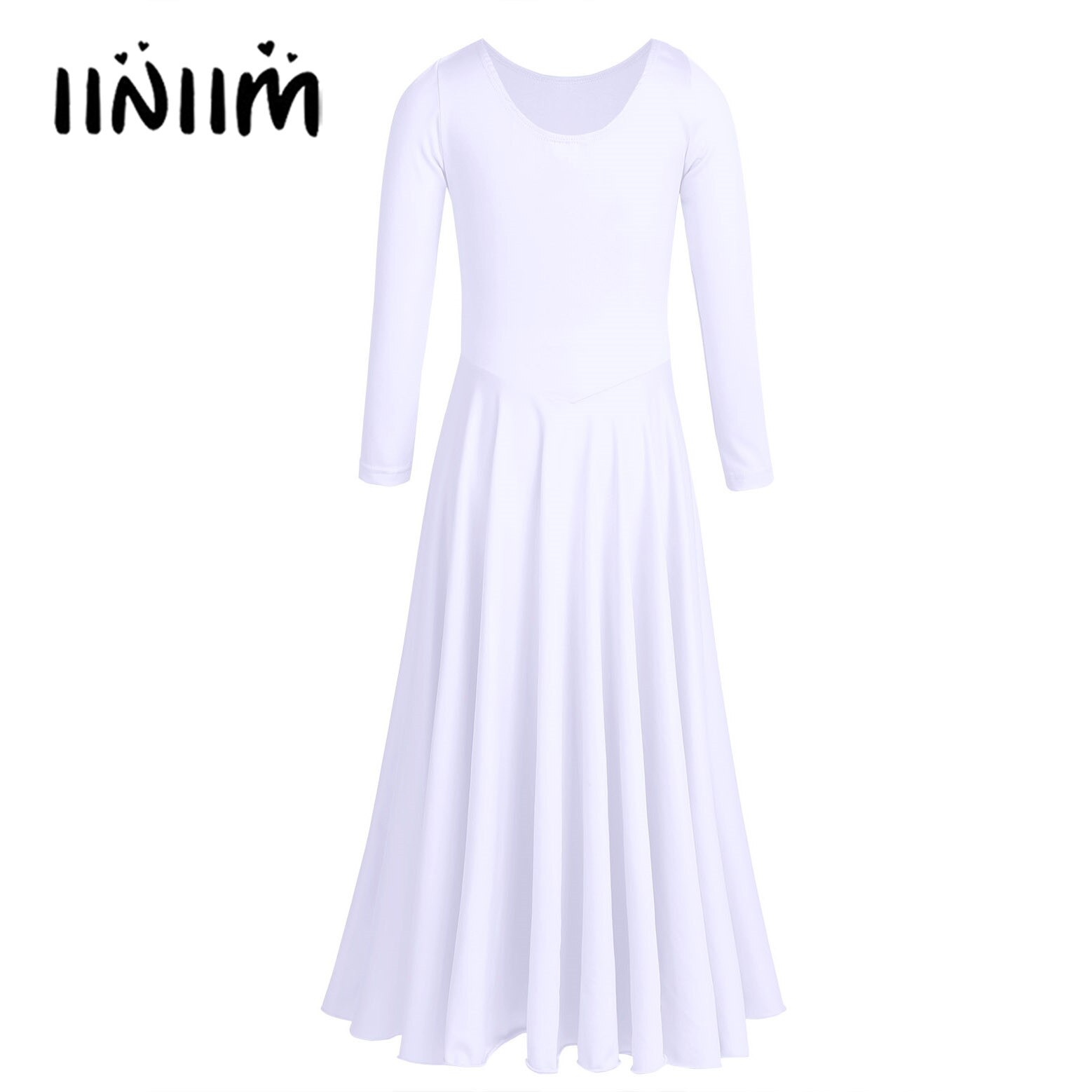 iiniim Kids Girls Formal Ballet Tutu Dance Dress Gymnastics Leotard for Kids Praise Dance Costumes Modern Liturgical Dance Wear