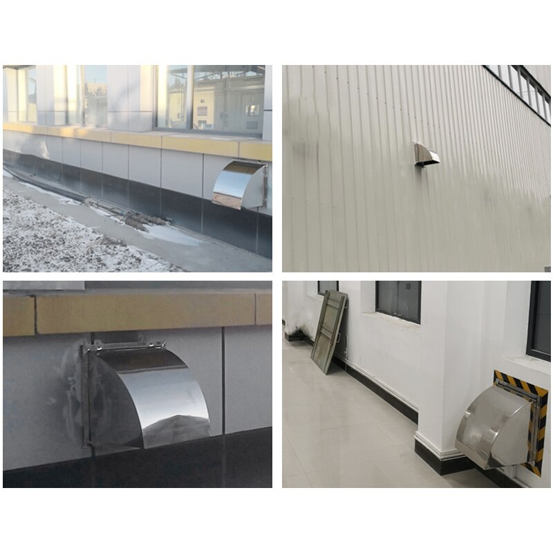 304 Roestvrij Staal Buitenste Muur Regenhoes Voorruit Ventilator Air Outlet Cover Kap Uitlaat Vent Vierkante Kap