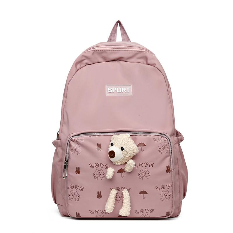 Zaino da donna Oxford di moda zaino da scuola con orso carino per ragazze zaini da viaggio impermeabili di grande capacità zaini per studenti 2022: Purple