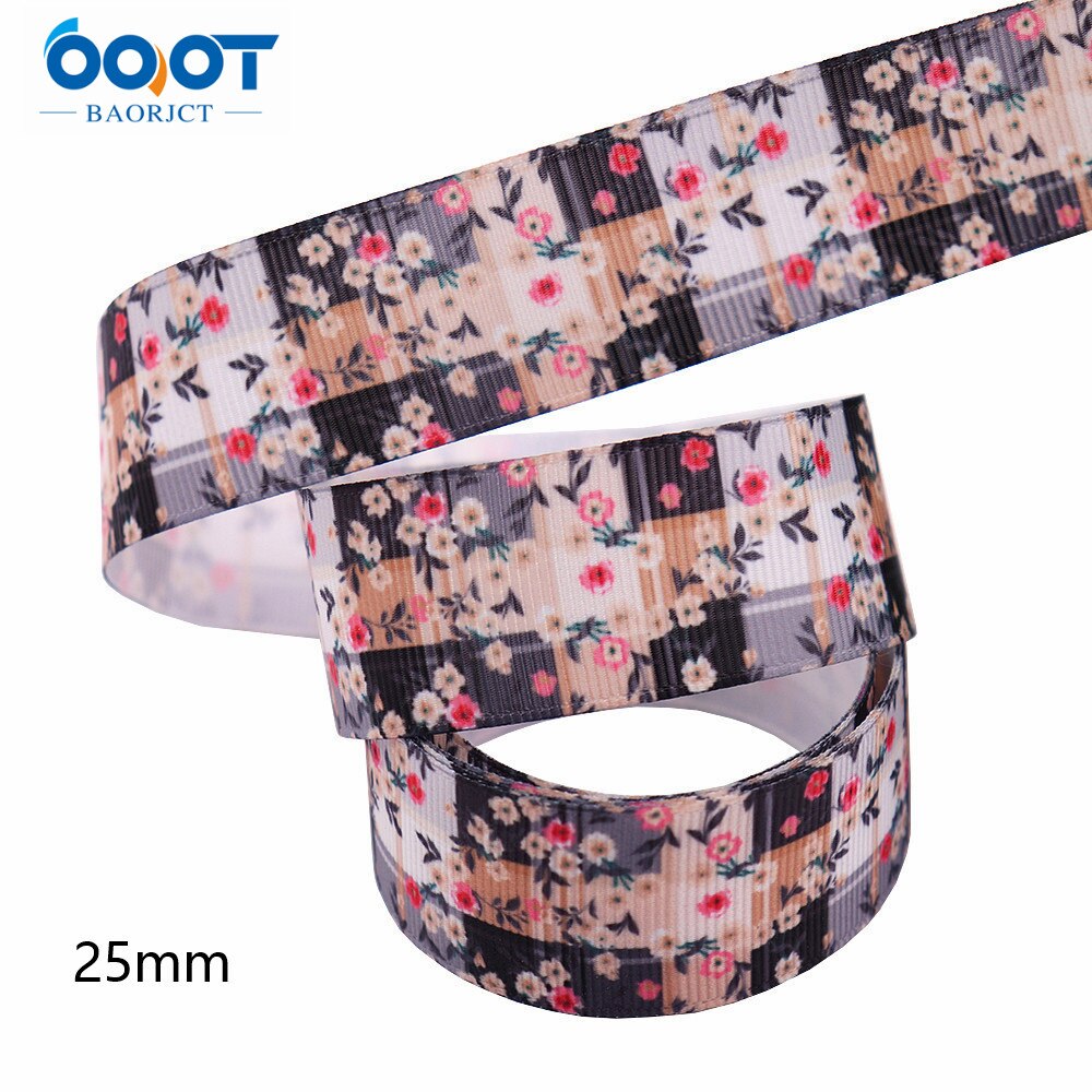 Flower Thermal Transfer Printed Grosgrain Ribbons,25mm 10Yards M-211111-2103 Wrap Bow Cap DIY Accessories Decorations: M-211111-2112