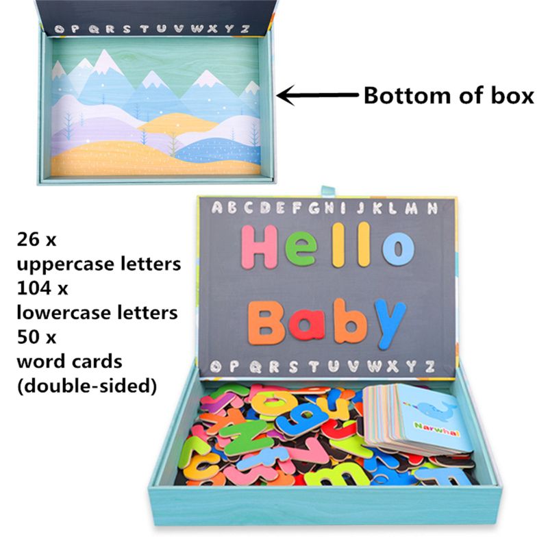 Magnetic Letters Uppercase Lowercase Foam Alphabet ABC Magnets for Fridge Refrigerator Educational Toys Set