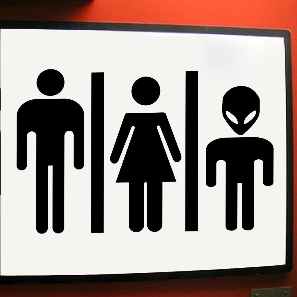 Funny Alien Toilet Sign DIY Door Sticker Decal 356 Bathroom Door Sign