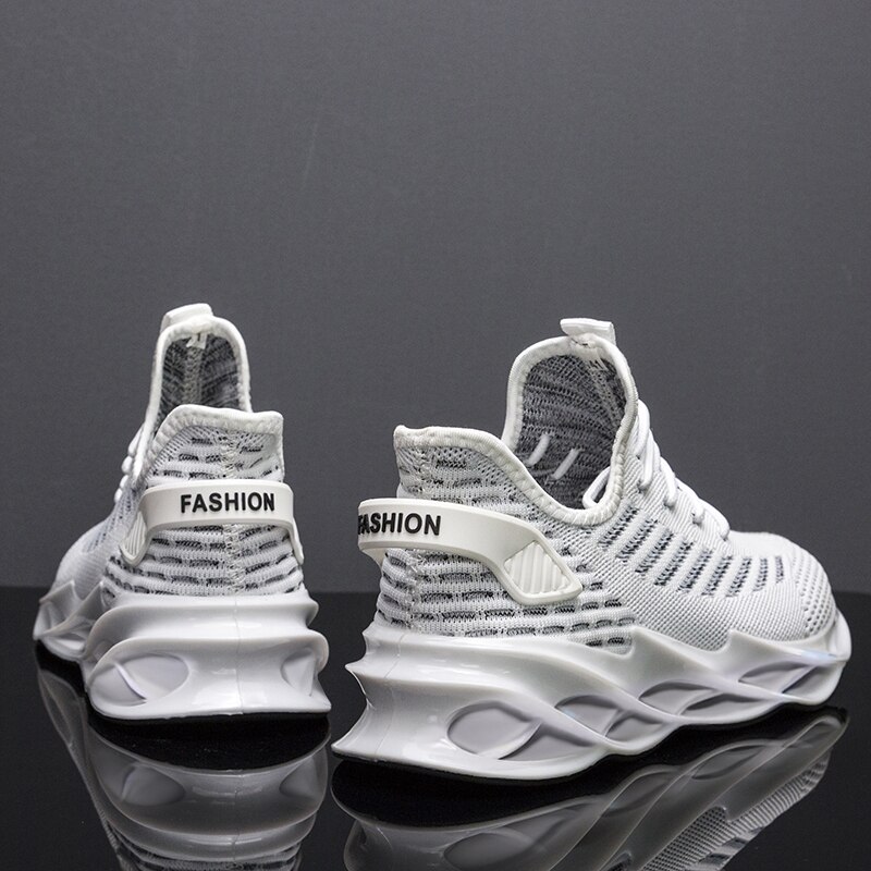 Men Casual Shoes Man Lace-Up Comfort Sneakers Outdoor Fashion Lightweight Flying Woven Breathable Blade Shoes Zapatillas Hombre