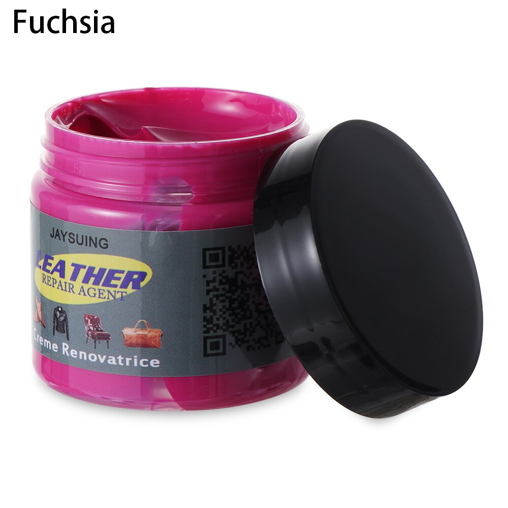 Leather Repair Cream Dye Colour Restorer Color Paste For Car Seat Sofa Car Faded Worn Repair Refurbish Tools Scratch Cracks: Fuchsia