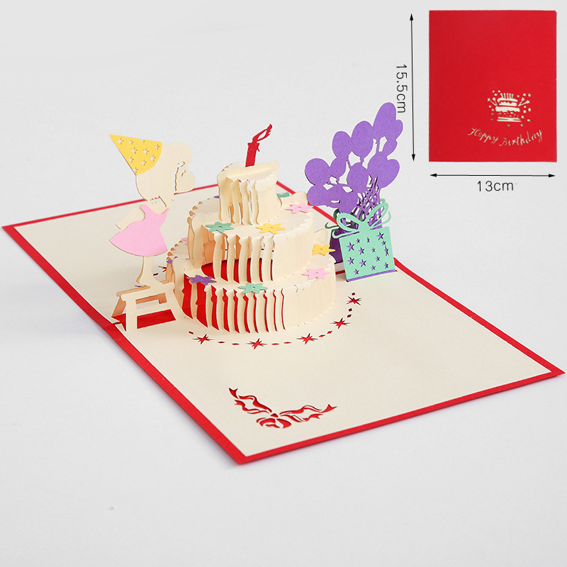 Cartes Pop-Up en 3D, d'anniversaire, fleurs, carte postale, érable, cerisier, cartes d'invitation de mariage, cartes de vœux: 02