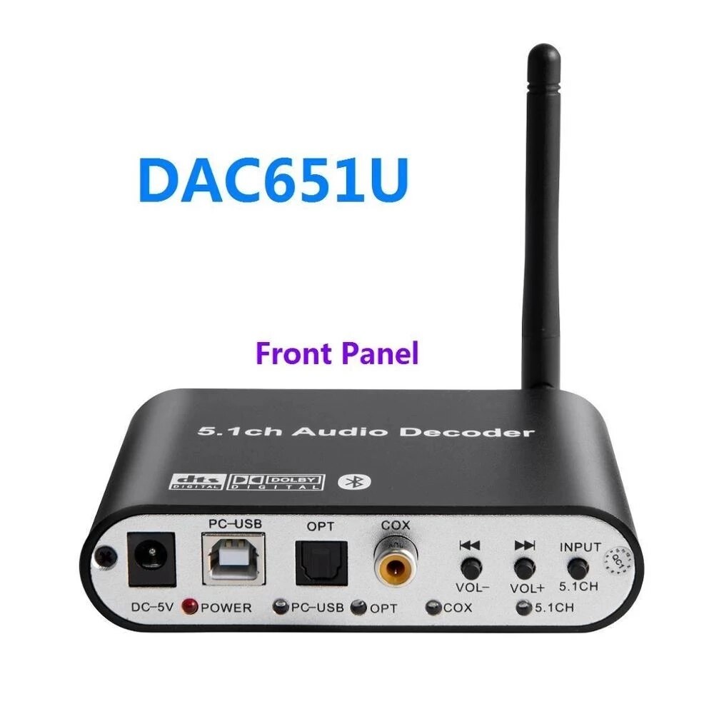 HDMI-Compatible ARC 5.1CH Audio Decoder Bluetooth-Compatible 5.0 Reciever DAC Optical Coaxial U play to 5.1ch DAC Converter DAC
