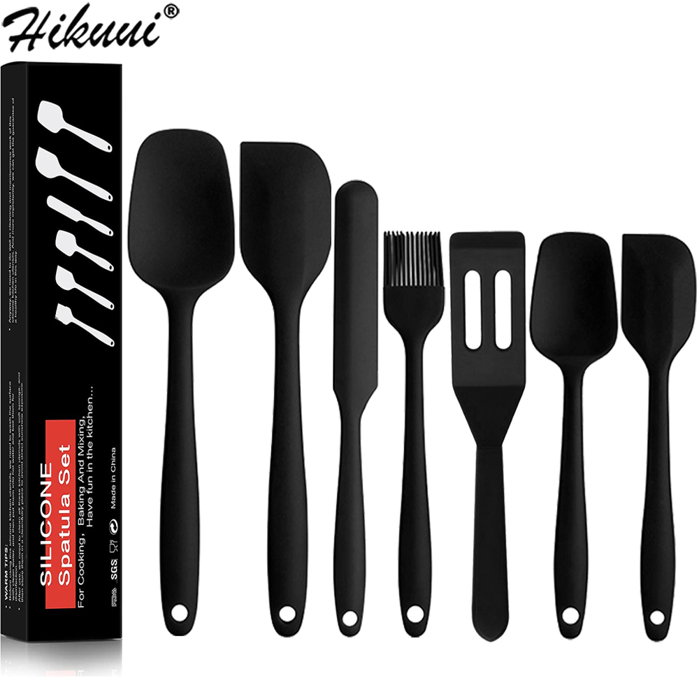 Kitchen Spatula Set BPA Free Silicone Scrapers Spoon Non-Stick Silica Cake BBQ Heat Resistant Cooking Utensils Baking Tools