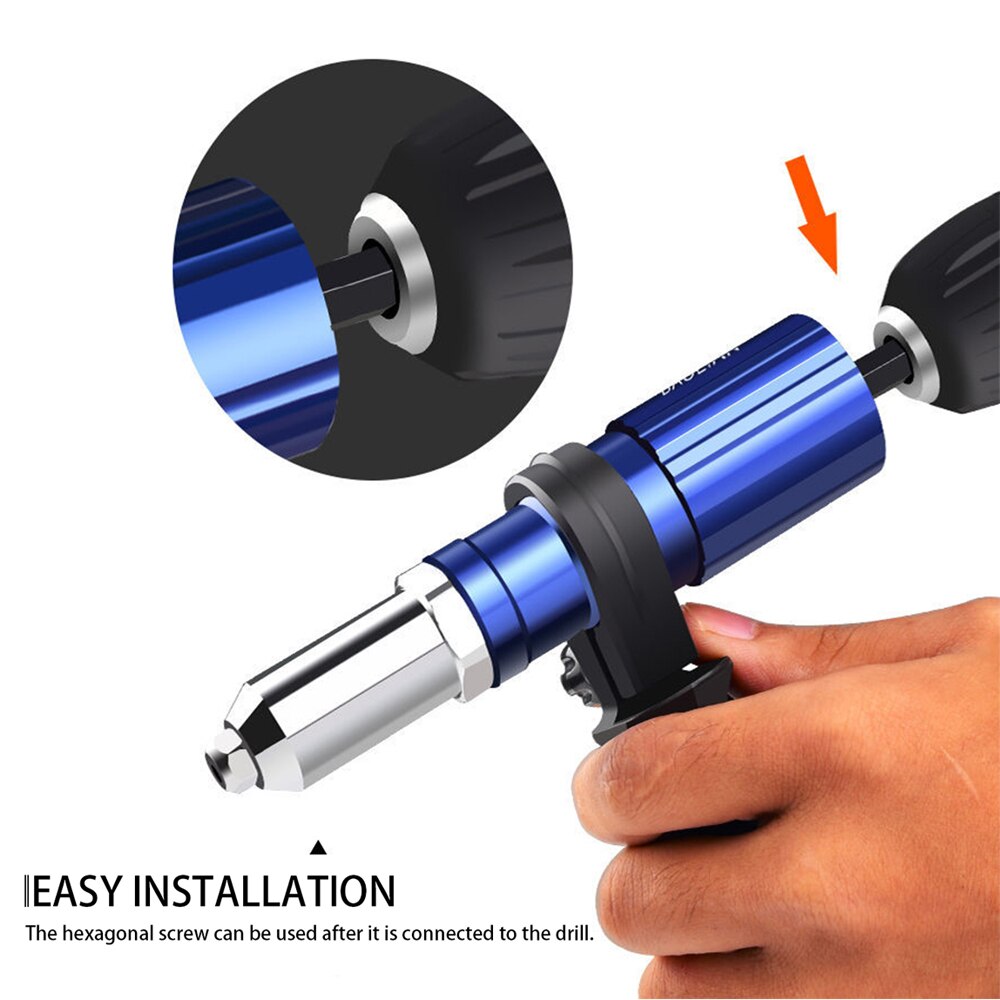 Electric Rivet Tool 2.4mm-4.8mm Rivet Nut Tool Adapter Cordless Riveting Tool Conversion Connector Insert Nut Pull Rivet Tool