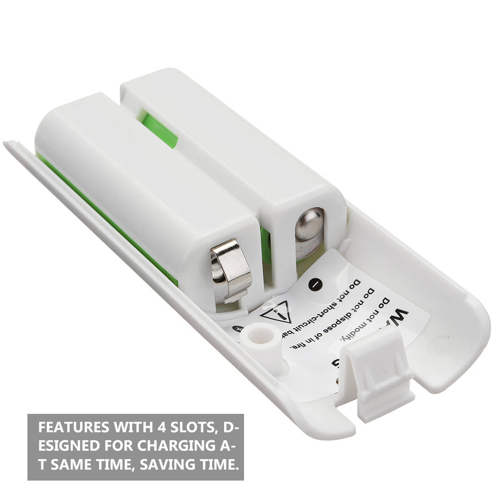 1 Set 4 Slots Adapter for Rechargeable Batteries White