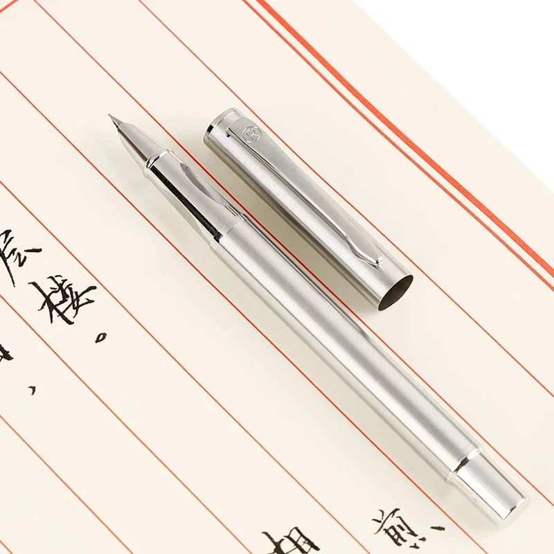 Silber Brunnen Stift 0,8/1,3mm Gebogene Spitze Schüler Kalligraphie Praxis Stift Geschäft Unterschrift Schule Schreiben Werkzeuge Versorgung