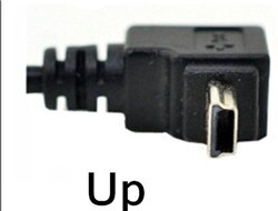 USB 2.0 Male to Mini USB UP Down Left Right Angled 90 Degree Cable 0.25m 0.5m 1.8m 3m 5m for Camera MP4 Tablet: UP / 0.25m