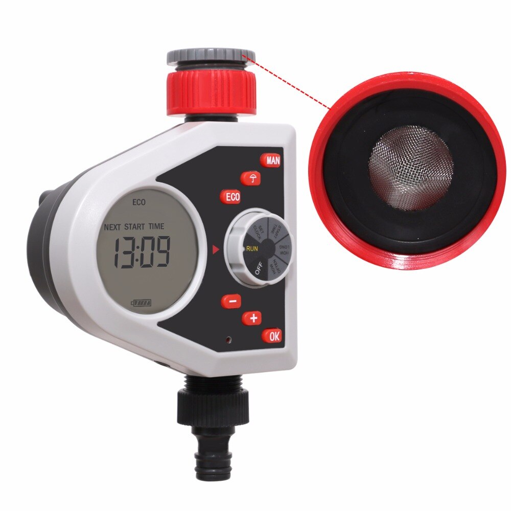 LCD Display Garden Automatic Watering Timer Digital Electronic Solenoid Valve Sprinkler Timer Irrigation Controller System#21077