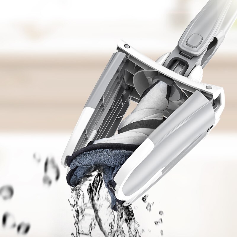 Serpillière Plate de Type X à Pression, 360 Degrés, avec Têtes en Tissu de Rechange, Lavage à Mains Libres, Outil de Nettoyage Ménager pour Paresseux