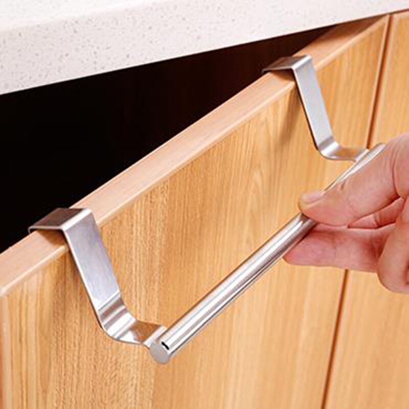 Edelstahl Handtuch Gestell Zauberstab Montiert Schlecht Handtuch Halfter Stehen Küche Schrank Tür Hängen Veranstalter Regal Hause Lagerung