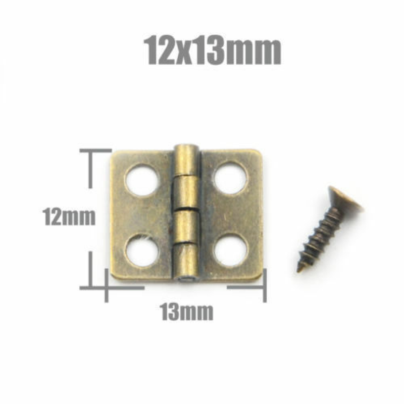 10 Stück Metallscharnier für Haus Miniatur Schrank Möbelbeschlag Home Hardware Mini verlängert Antik Messing Bronze Schmuck: Silber
