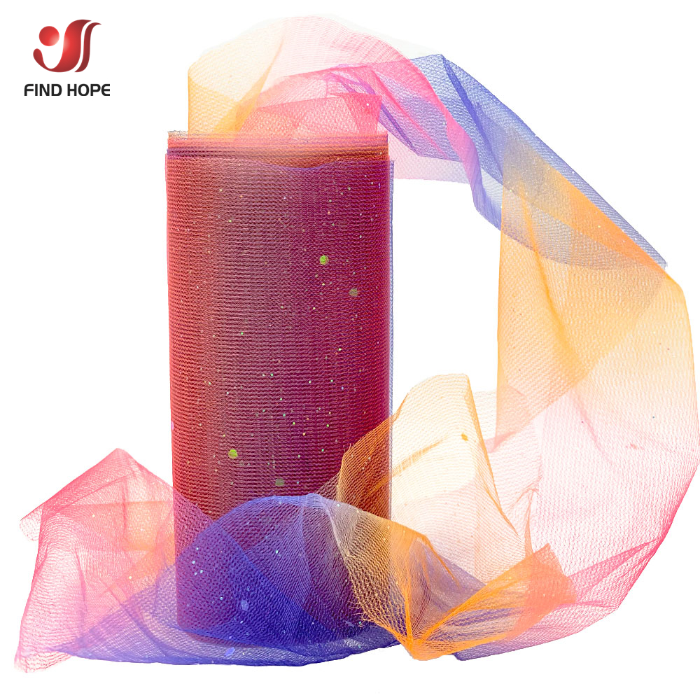 6in larghezza rotolo arcobaleno luccichio Tulle tessuto fai da te morbida rete regalo artigianale gonna tutù casa abito da sposa palcoscenico Bambola abbigliamento arredamento