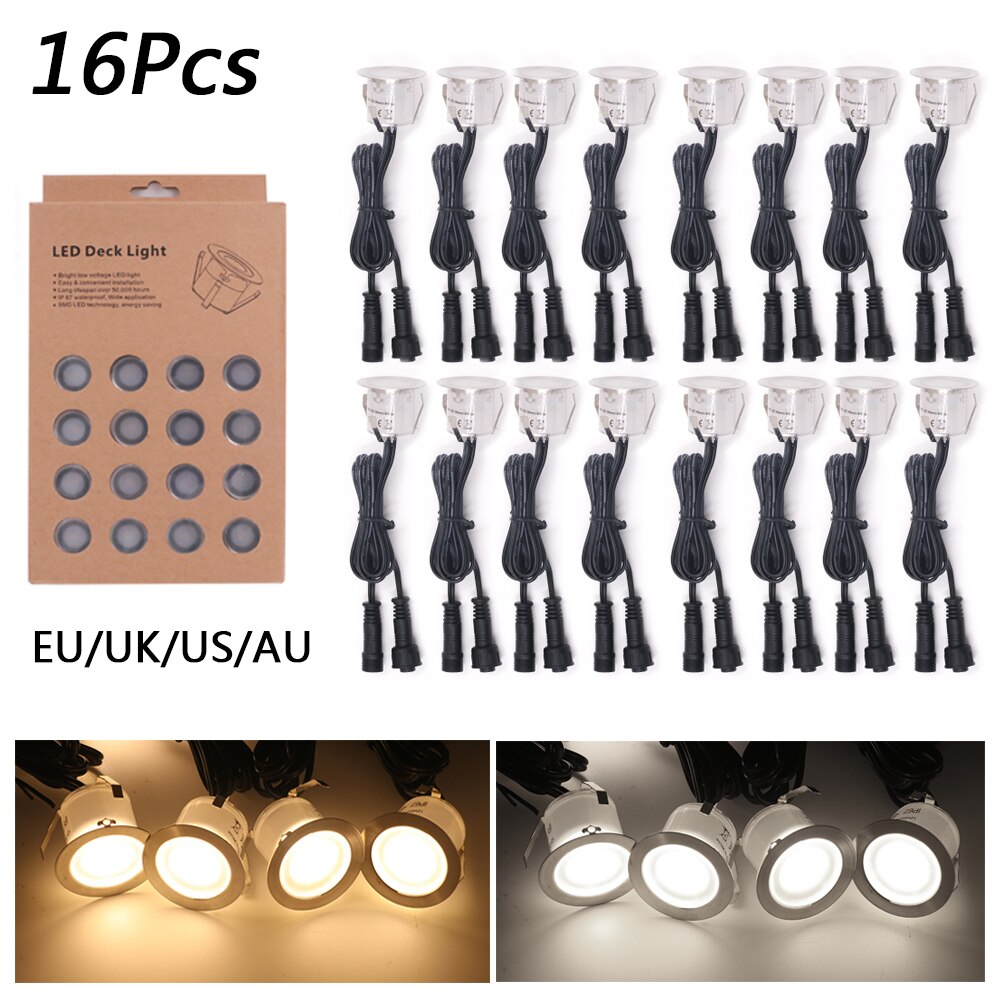 Led dækslys  ip67 vandtæt rustfrit stål forsænket havetrappe underjordisk pærelampe 32mm dæks stolpelys vægspotlight