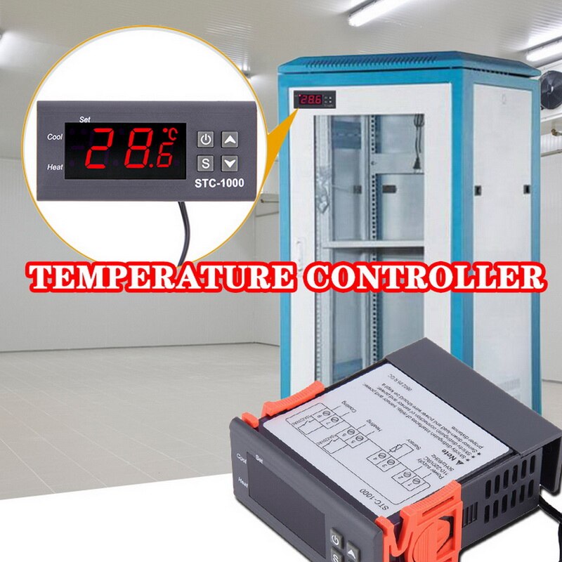 Termostato Digital LED para incubadora, instrumento de Control de temperatura, relé termorregulador, incubadora de calefacción para enfriamiento electrónico