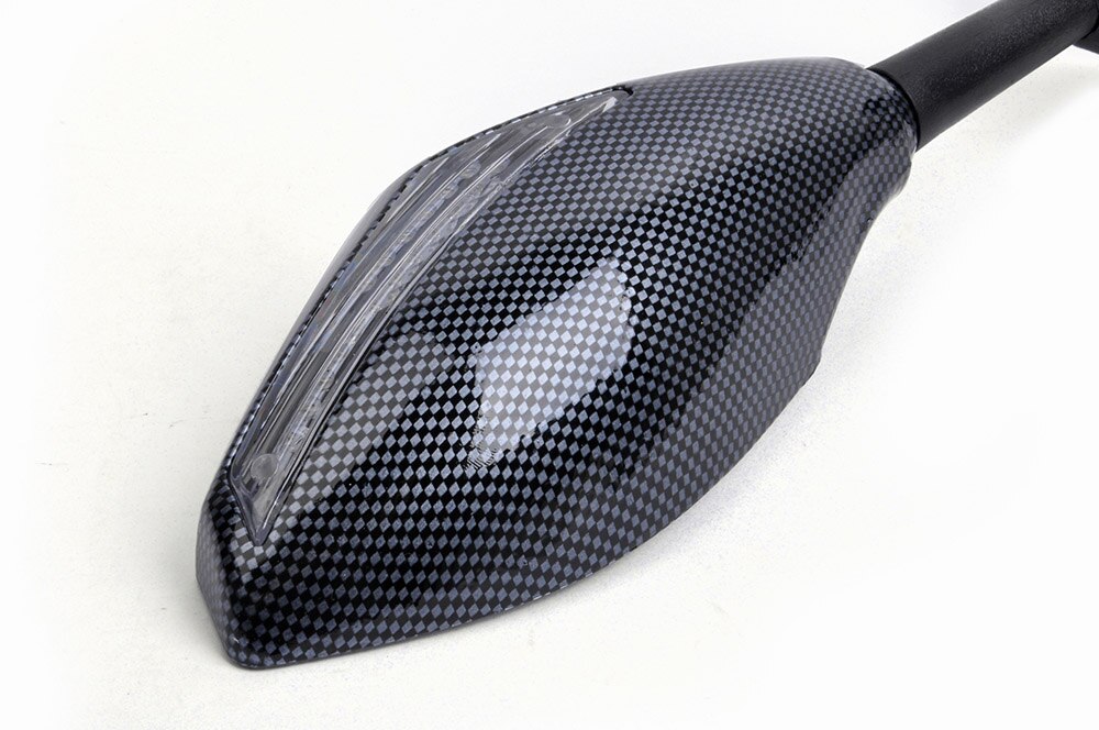 Carbon Fiber Motorcycle LED Integrated Blinker Turn Signal Mirrors For Hyosung GT125R GT250R GT650R