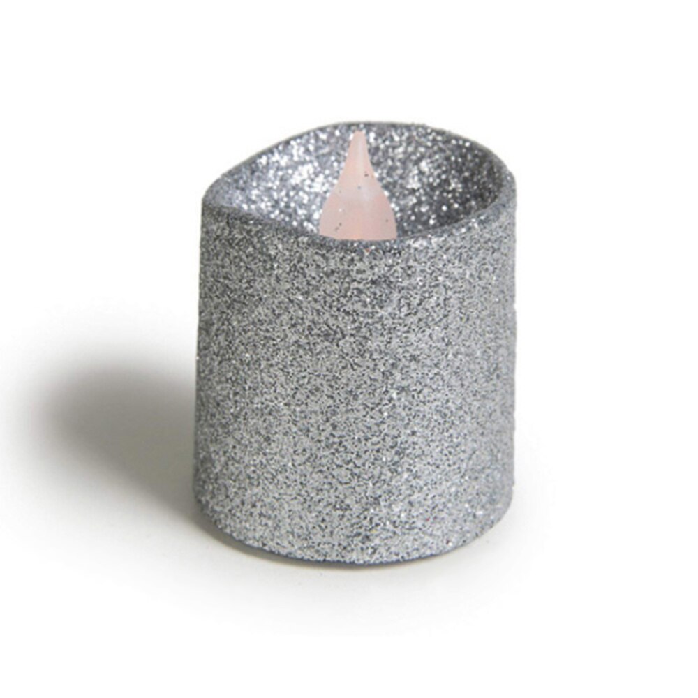 12pcs Flameless Candles Light Decorative Glitter Electric Candles for Wedding Christmas Festival Party Decoration (Golden)