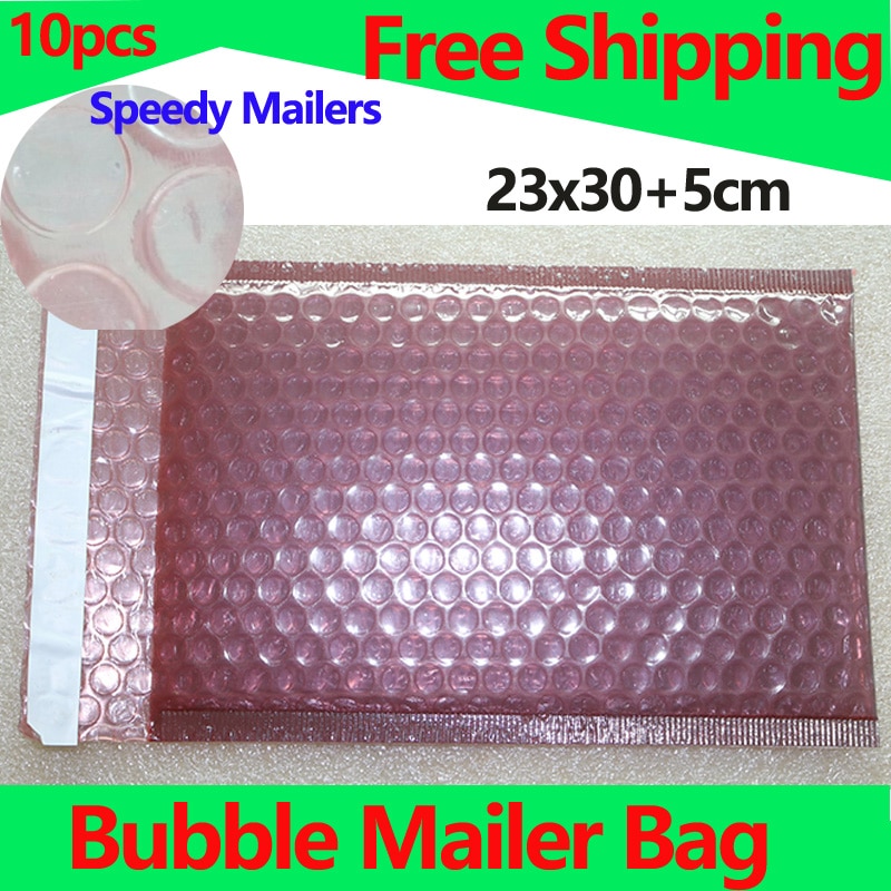 Szybkie koperty pocztowe z 10 sztuk 23x30 + 5cm różbyć winnym złoto kopertę bąbelkową torba samoprzylepne ekranowanie folia torba kompozytowa antystatyczne koperta bąbelkowa