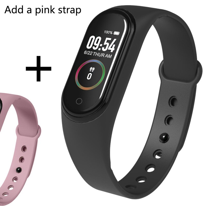 Sport Fitness Braccialetto Activity Tracker Misuratore di Pressione Sanguigna Intelligente Del Braccialetto Monitor di Frequenza Cardiaca Impermeabile Intelligente Orologio Per Android IOS: M4C a pink strap