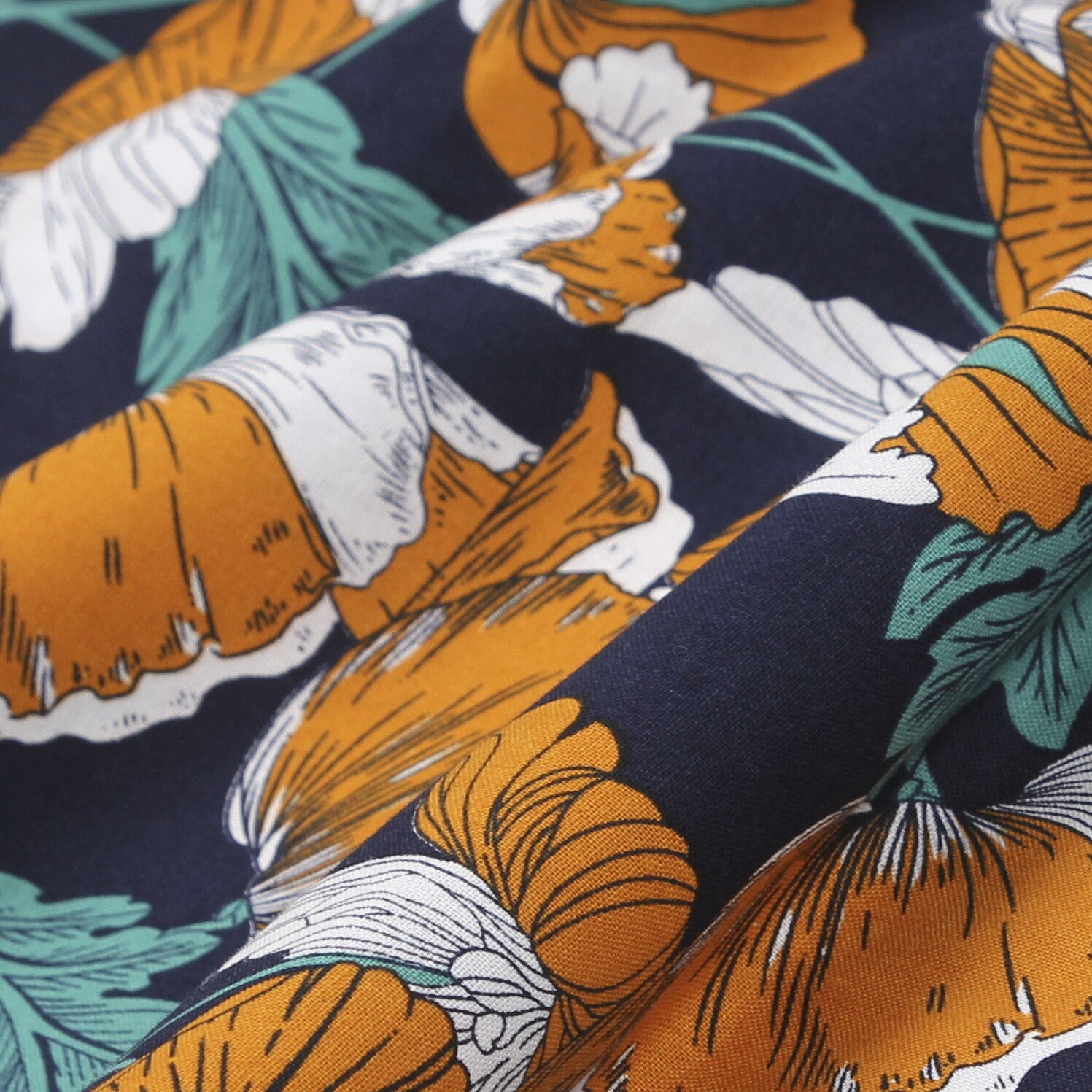 Cotton imitation linen printing fabric handmade DIY clothing fabric lily printed fabric