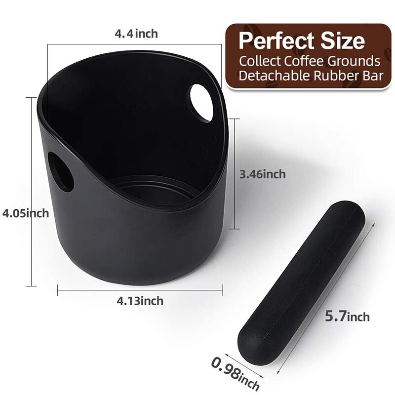ABS Shock-absorbent Espresso Knock Box Anti Slip Coffee Grind Dump Bin Waste Bin with Detachable Knock Bar For Barista
