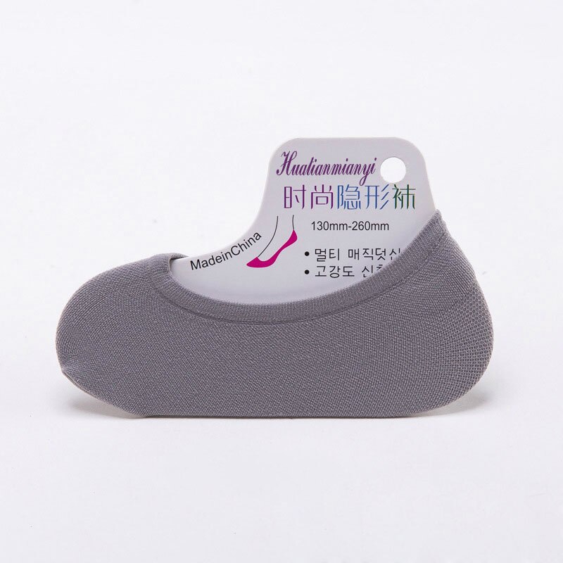 5 paar/partij dames onzichtbare sokken antislip loafer boot voering enkelsokken comfortabele sokken dames accessoires diverse kleuren: Grijs