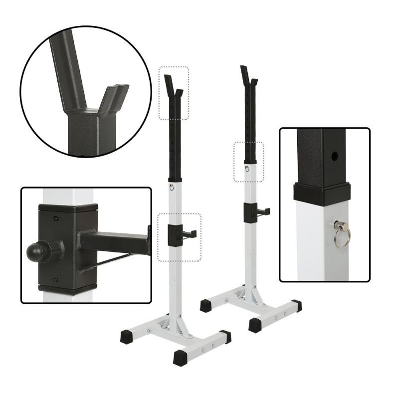 Adjustable Height 105-160cm Multifunctional Barbell Squat Rack Split All Black Fitness Equipment Sturdy Maximum Load 150 Kg HWC