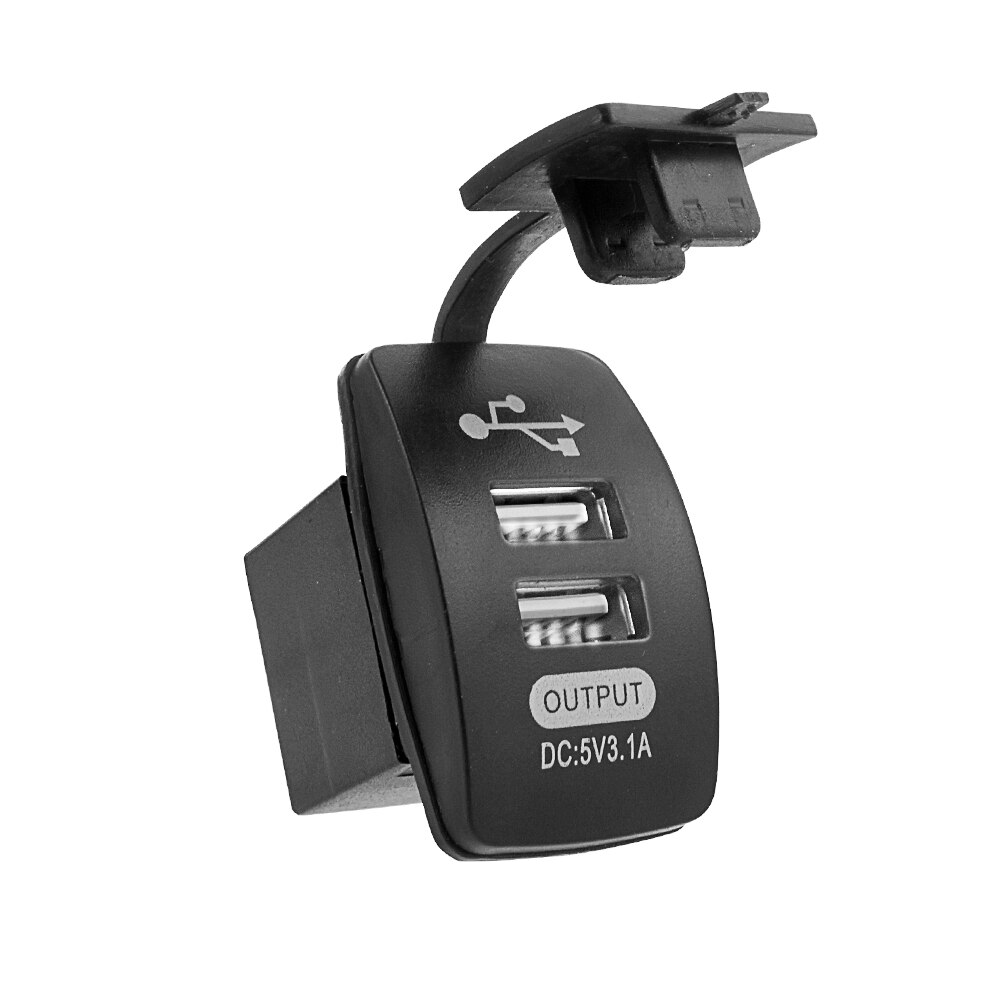 Usb-uttag billaddare vattentätt usb-biluttag 12v-24v 5v 3.1a telefonladdning för marin båtmotorcykel: Vitt ljus