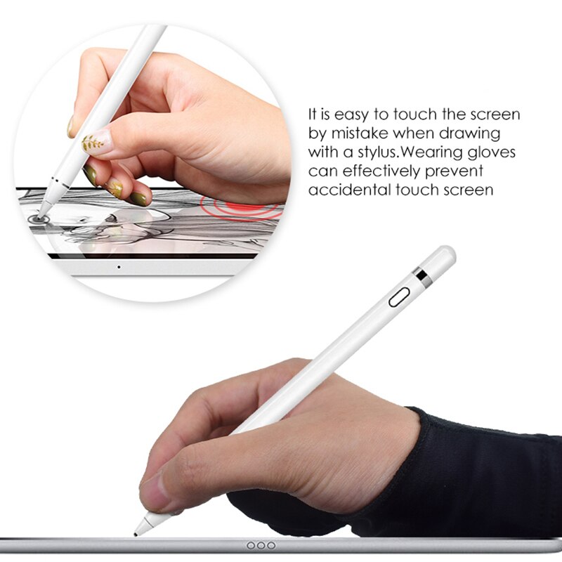 Guante antitáctil de dos dedos para tableta de dibujo, guante de mano derecha e izquierda, antisuciedad para tablero de pantalla de ipad