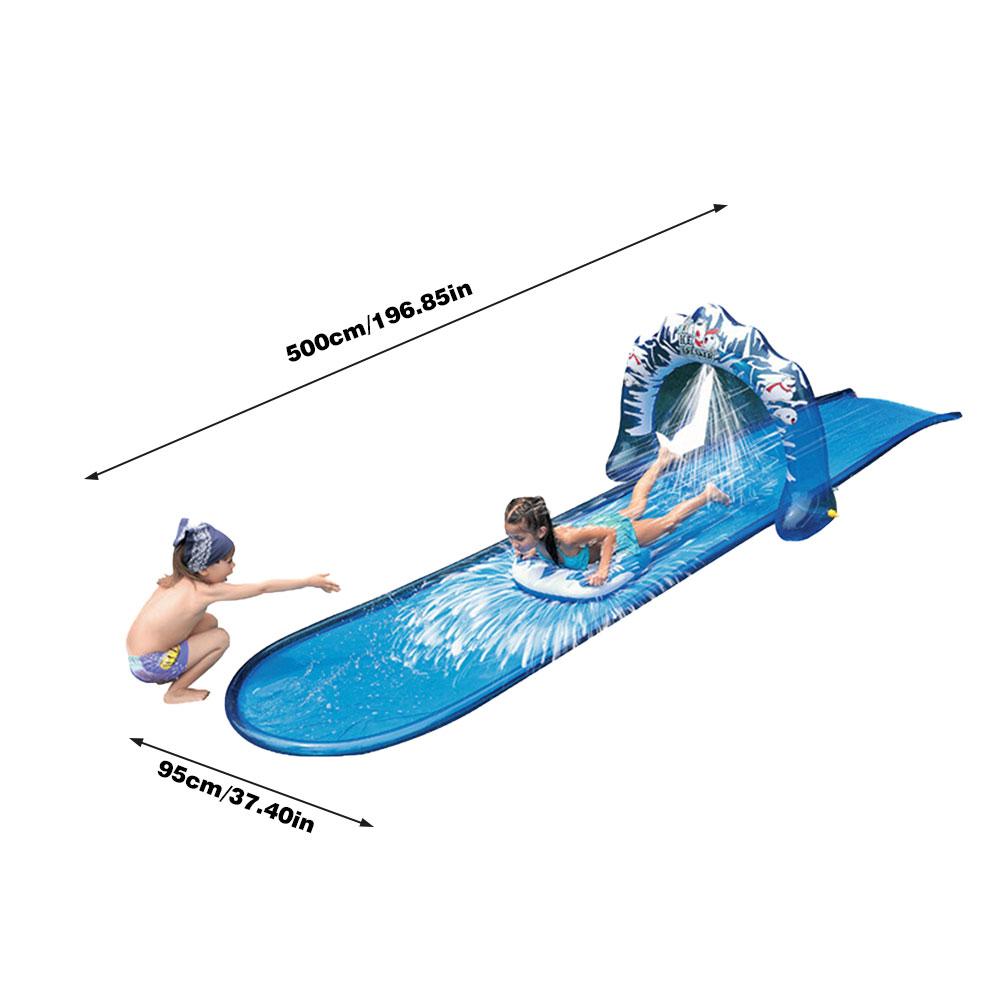 Single Surf Water Slide Children Summer Lawn Slides Outdoor Garden Backyard Fun Water Games Slide Spray Sprinkler Toy For Kids