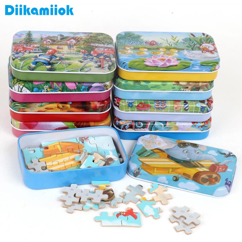 60 stück Puzzle Holz Spielzeug Kinder Cartoon-Muster Holz Puzzles Kind Frühen Bildungs Lernen Spielzeug für Weihnachten