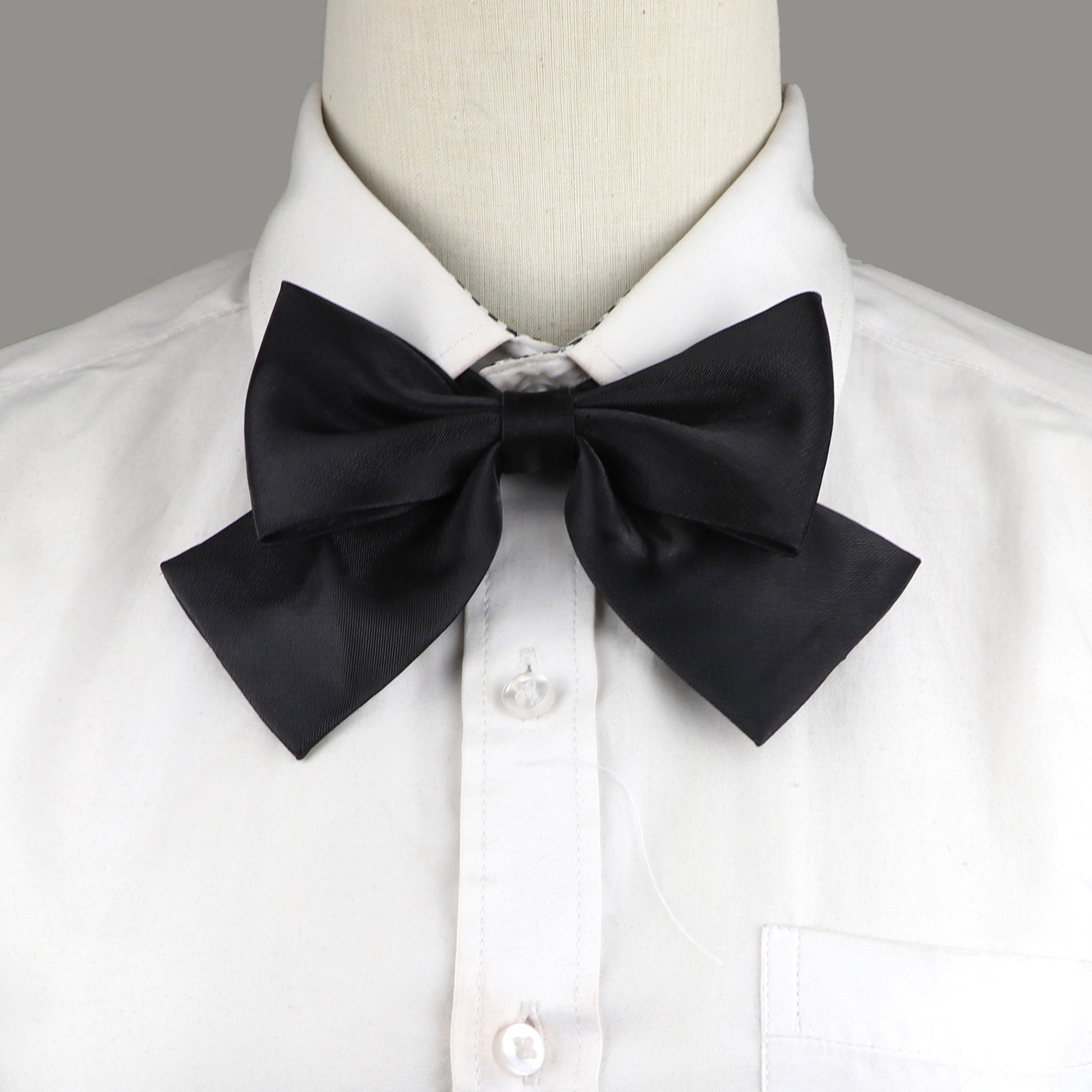 Black Red Woman Bowtie Pretty Solid Color Adjustable Butterfly Bowknot Girls Ladies Wedding Dress Shirt Collar Accessory
