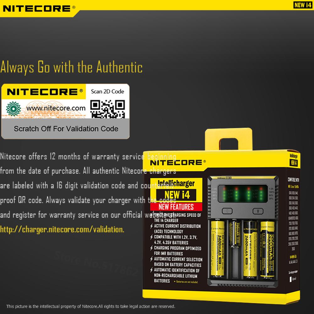 100% Originele Nitecore I4 Digicharger Batterij Charger Nitecore Charger Voor 26650 18650 18350 16340 14500 10440