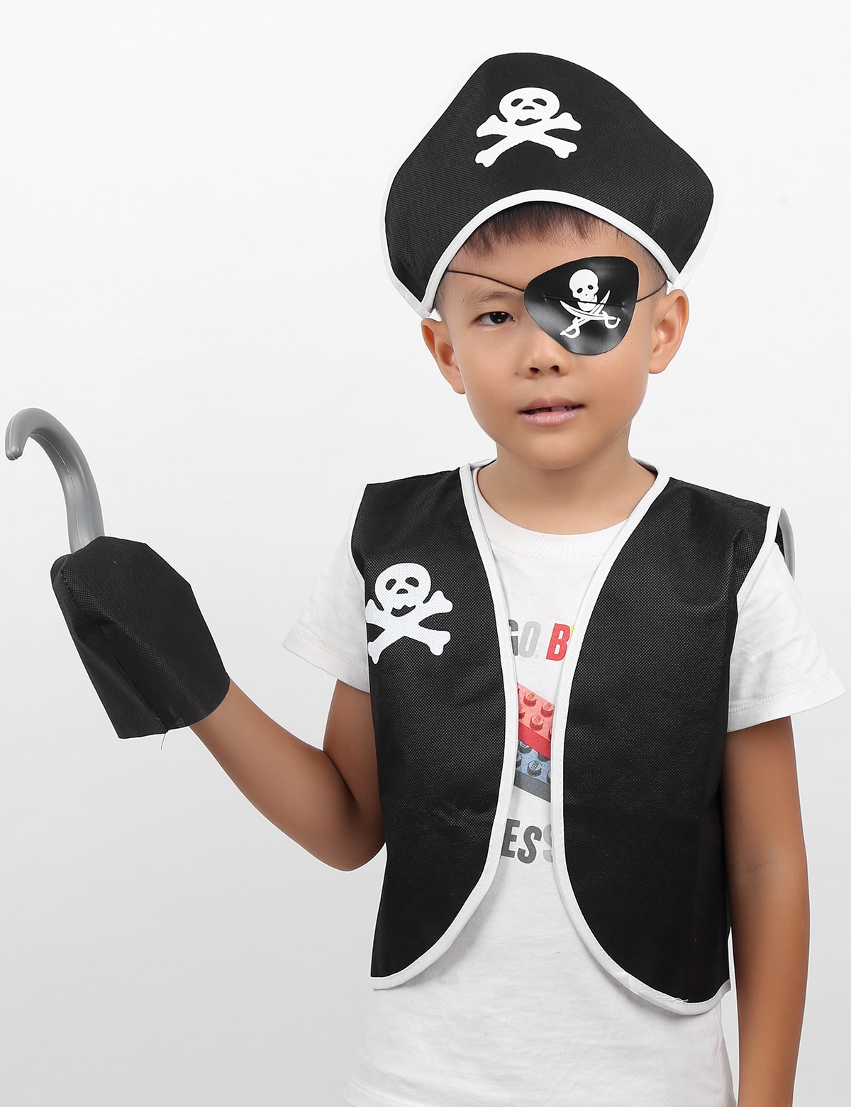 5Pcs Kids Halloween Costume Pirate Role Play Dress Up Set for Boys Girls Prom costumes Unisex Top Sleeveless Vest with hat