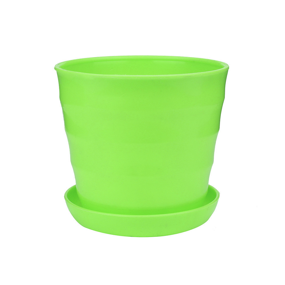 Home Garden Plant Pot With Drainage Holes Matching Saucer Plastic Flower Pots Succulent Flowerpot Home Office Decor Flowerpot: Green