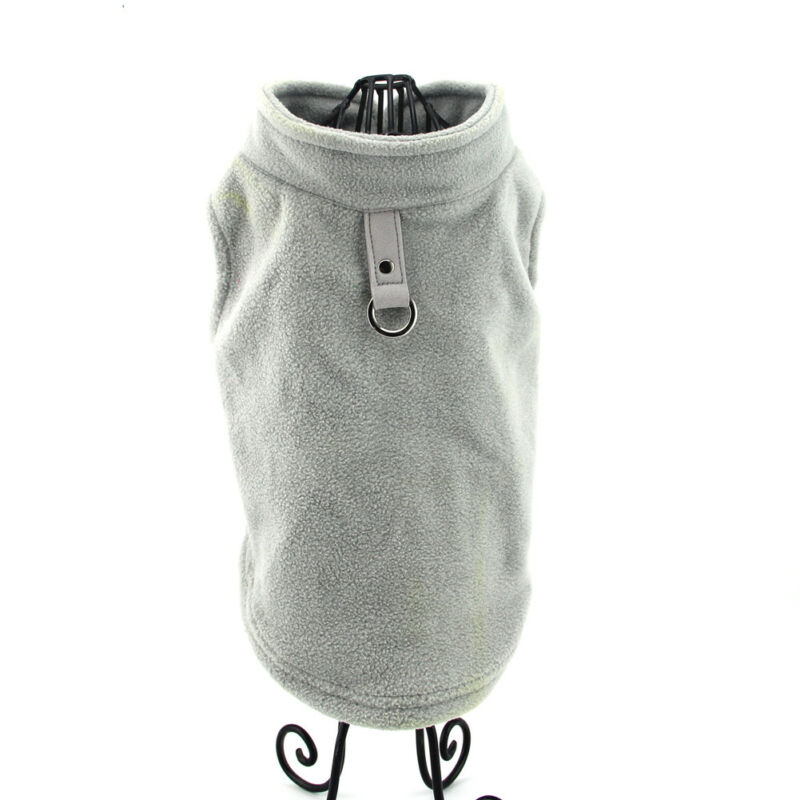 Fleece hundväst sele små medelstora hundar jacka tröja kappa tröja: Grå / M