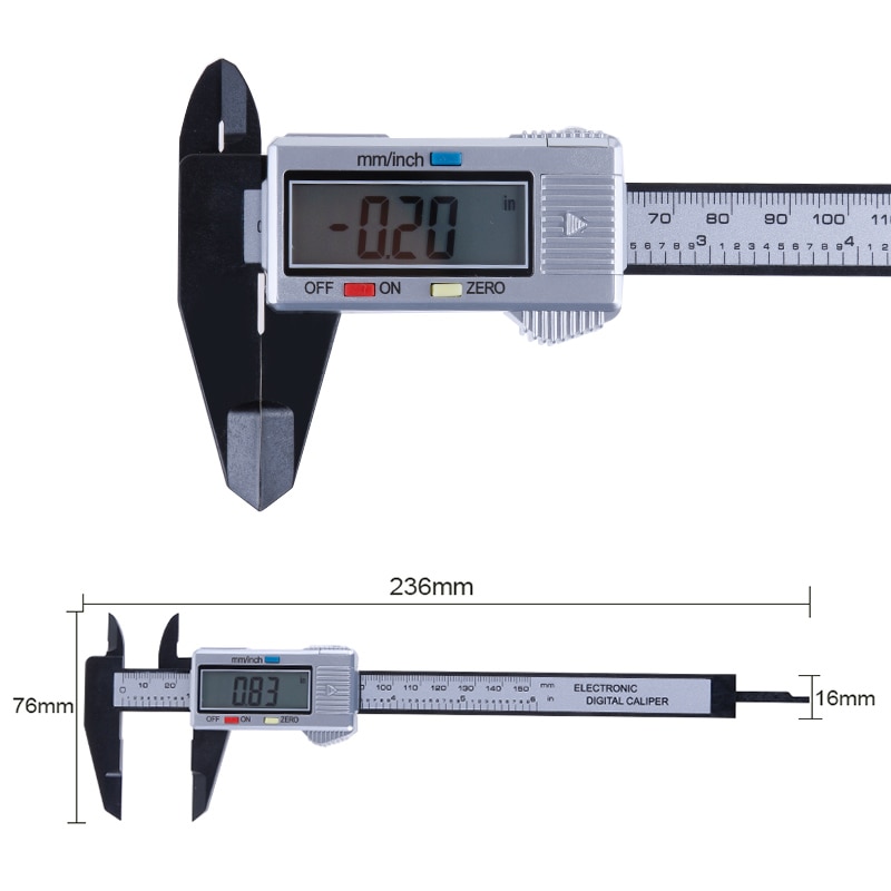150mm 100mm Electronic Digital Caliper 6 Inch Carbon Fiber Vernier Caliper Gauge Micrometer Measuring Tool Digital Ruler