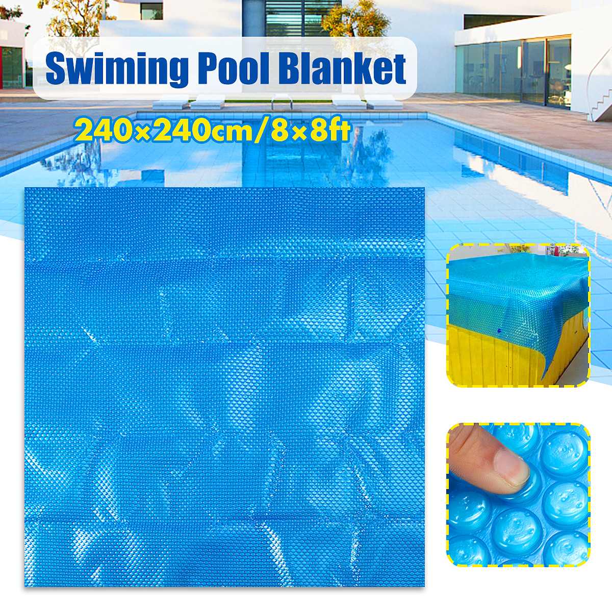 Zwembad Cover 1.8*1.8 m/2.1x2.1 m/2.4x2.4 m Vierkante/Ronde solar Zwembad Bad Cover 400m Outdoor Bubble Deken Accessoires