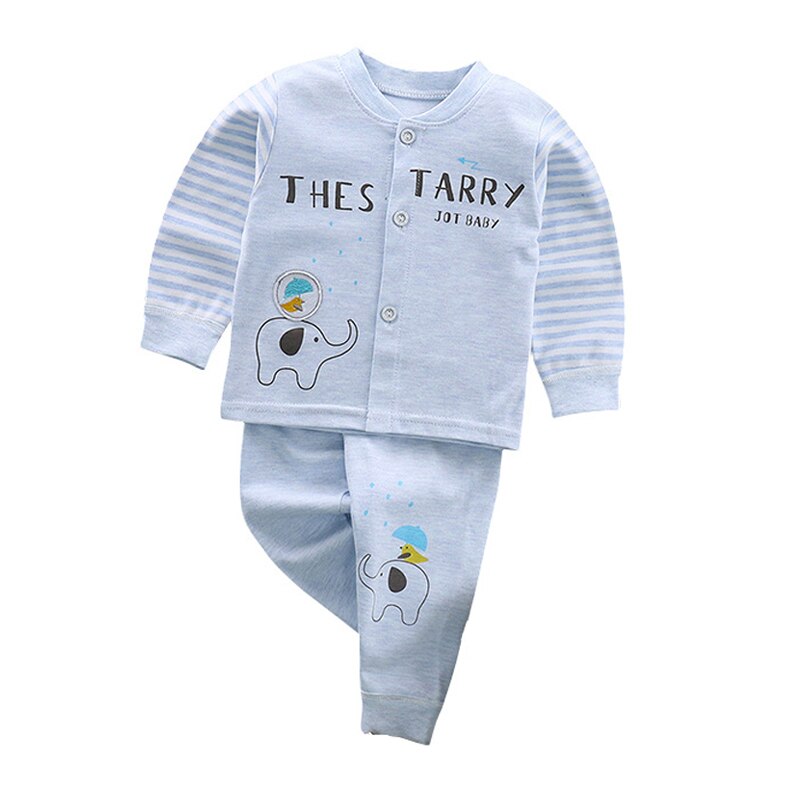 9-24M Baby Sleepwear Pajamas Set Baby Boys Girls Cotton Nightwear V Collar Sleep Set for Kids Pajamas