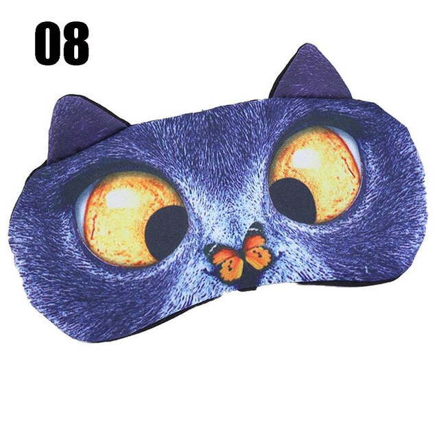 3D Animal ojo máscara de sueño máscara visera cubierta de sombra Natural parche de ojos para dormir de la venda de los ojos: 06