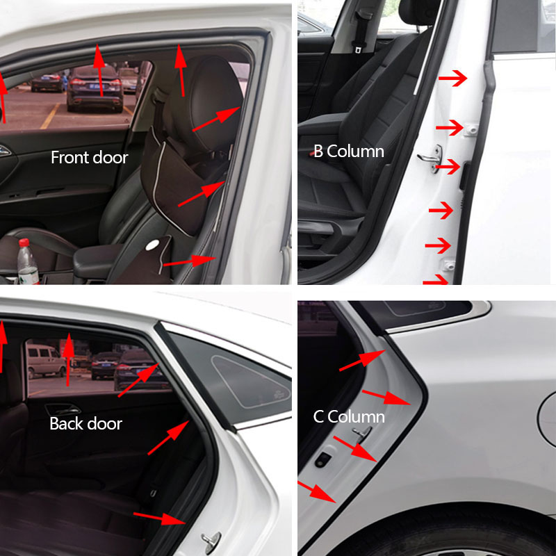 L-type Car Door Rubber Seal Strip Double Layer Sealing Adhesive Stickers Car Insulation Weatherstrip Auto Interior Accessories