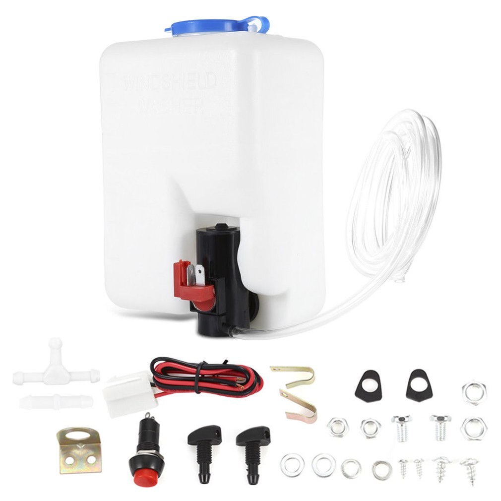 Washer Tank Pump Bottle Kit Universal Windshield Wiper Systems Reservoir