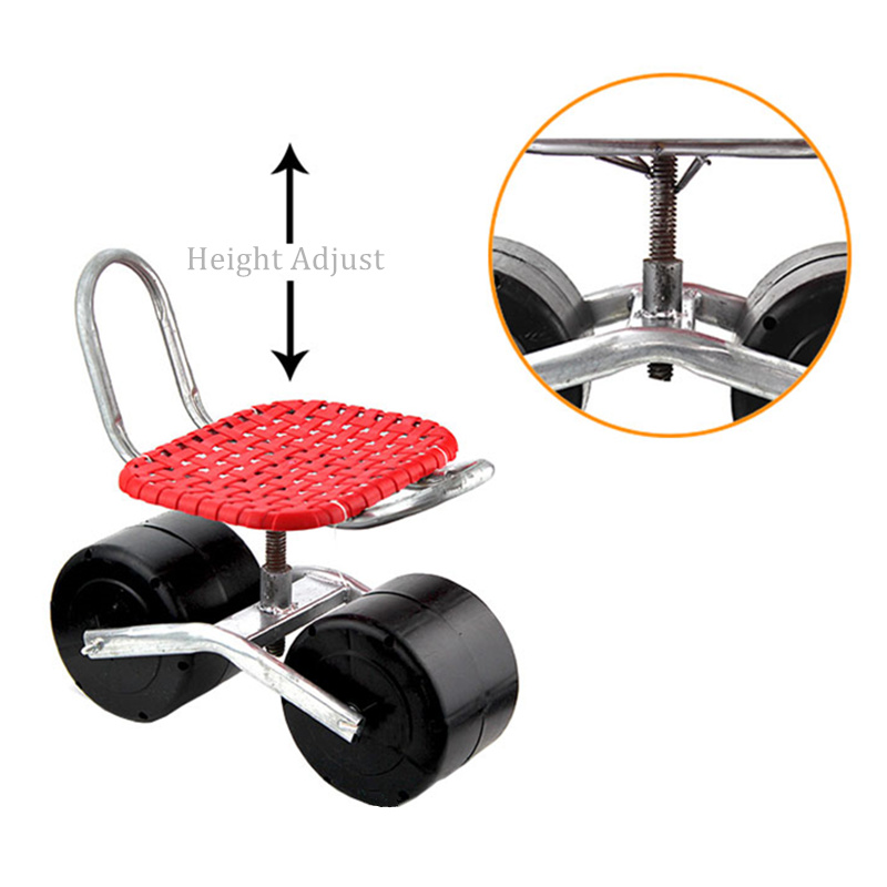 ALWAYSME Garden Cart Rolling Work Seat Garden Cart Seat Stool