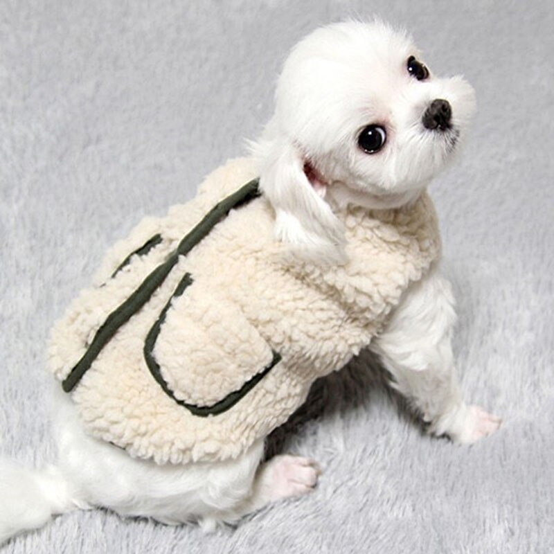 Vinter kæledyr tøj plys tyk hundetøj vest til at sende tørklæde hund jakke chihuahua pomeranian bamse frakke jul hvalp tøj