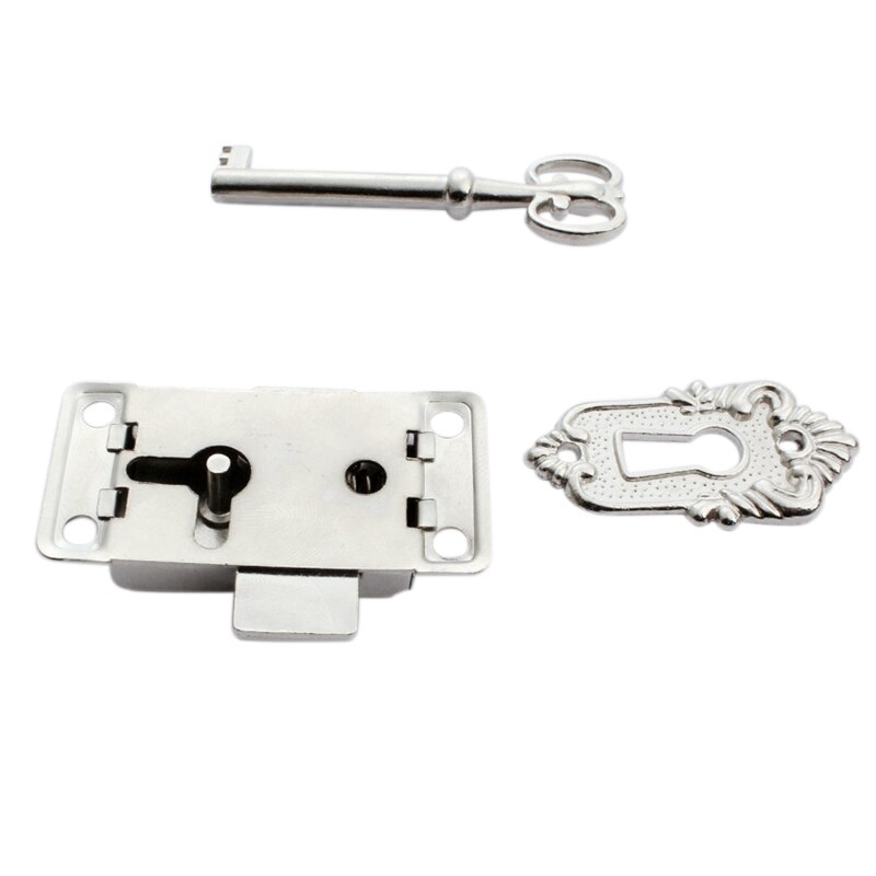 1PC Cabinet Door Lock Set with Key Iron Plating Zinc Alloy Drawer Wardrobe Lock Furniture Kitchen Drawer Lock Replacement